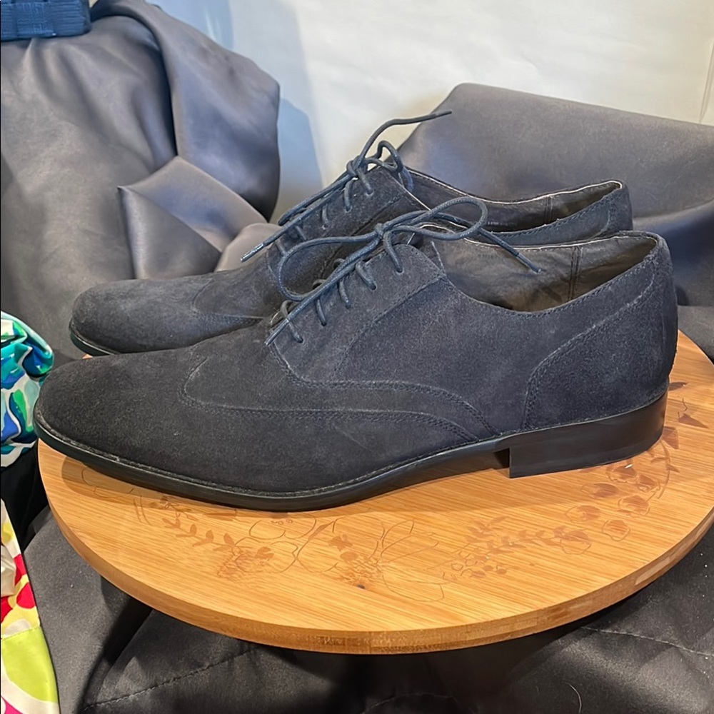 John Varvatos Blue Suede Oxfords size 13